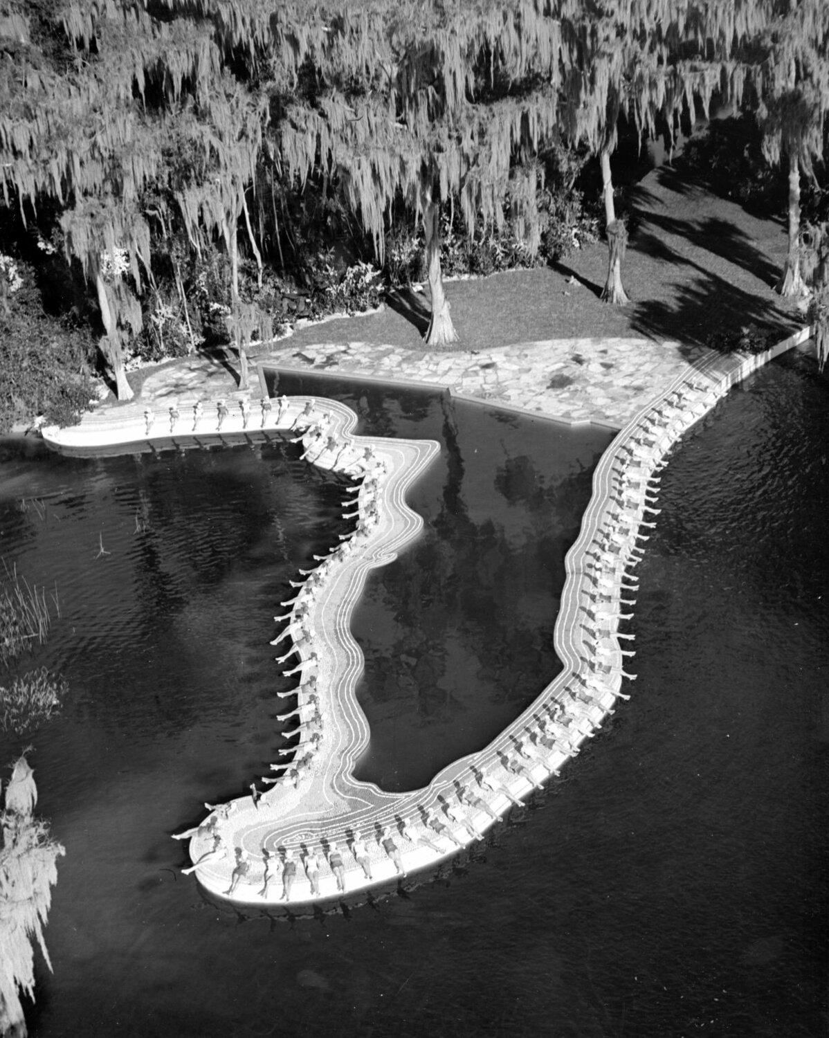 Pool shaped like Florida at Cypress Gardens. 