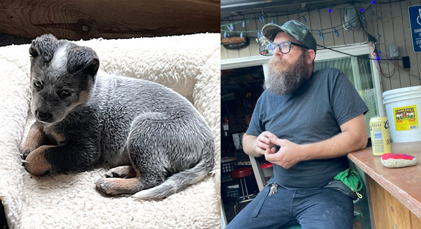 Aron Christensen and his dog Buzzo are pictured in these photos previously provided by his friends and family.