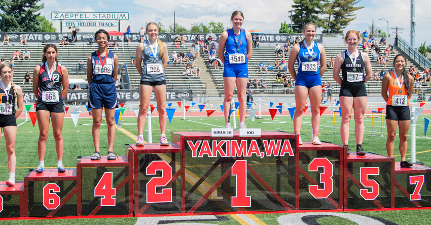 Willapa Valley’s Brooklyn Patrick took first in the 1B 100 meter dash in Yakima on Saturday.