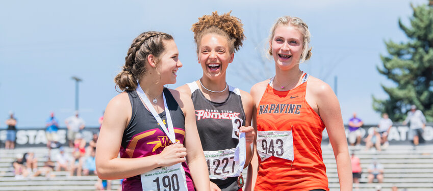Napavine’s Keira O’Neill tied for third place in the girls 2B high jump competition in Yakima on Saturday, May 27.