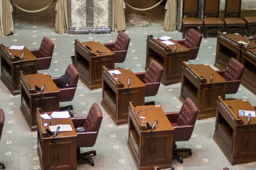 The Washington State Senate chambers as seen Monday, Jan. 8, 2018 in Olympia.