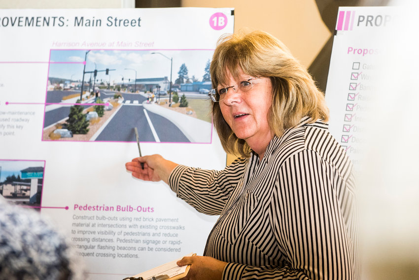 FILE PHOTO &mdash; Centralia Mayor Susan Luond talks about proposed improvements along Main Street in this Chronicle file photo.