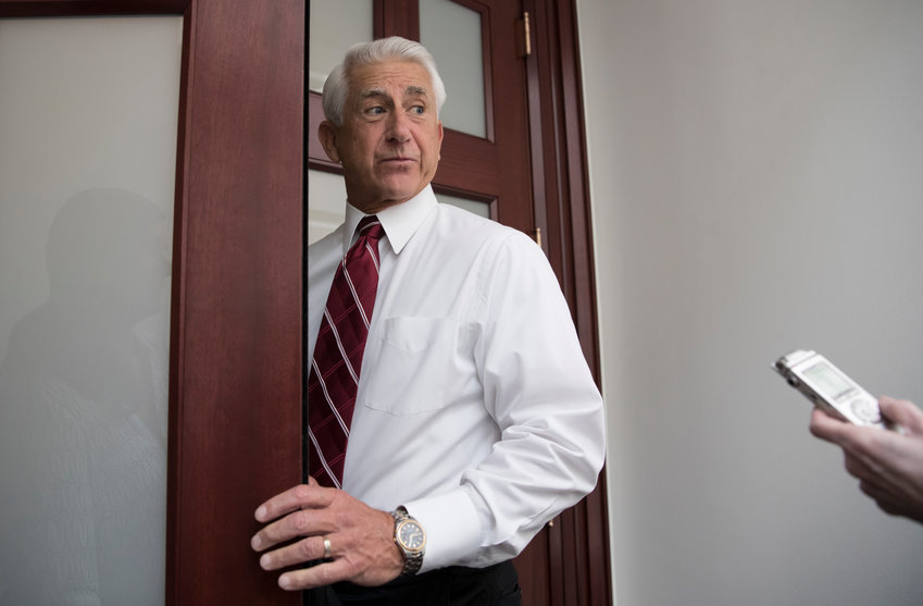 Rep. Dave Reichert, R-Wash., arrives for a House Republican Conference meeting on Capitol Hill in Washington, Friday, July 28, 2017. (AP Photo/J. Scott Applewhite)