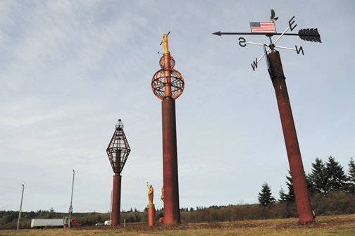 FILE PHOTO &mdash; The Gospodor Monument Park in South Lewis County looms above passing traffic on Interstate 5 in 2009.