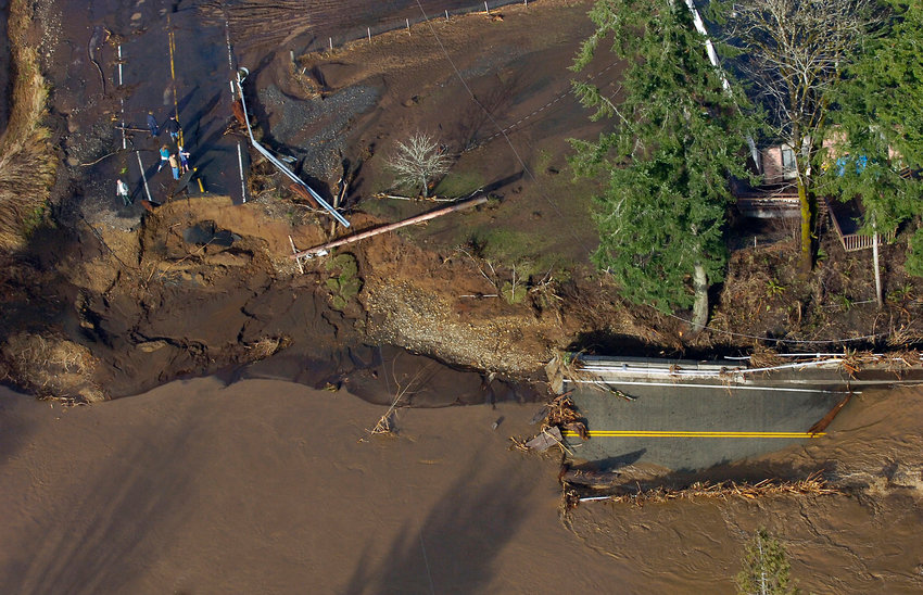 The Chandler Road bridge between Doty and Dryad as viewed from above on Tuesday, Dec. 4, 2007.