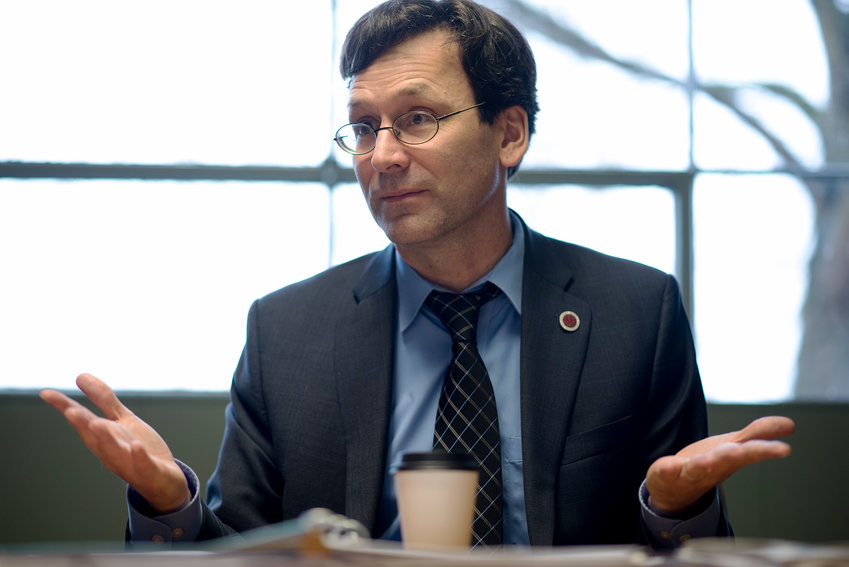 Washington State Attorney General Bob Ferguson speaks to The Chronicle during a visit in 2016.