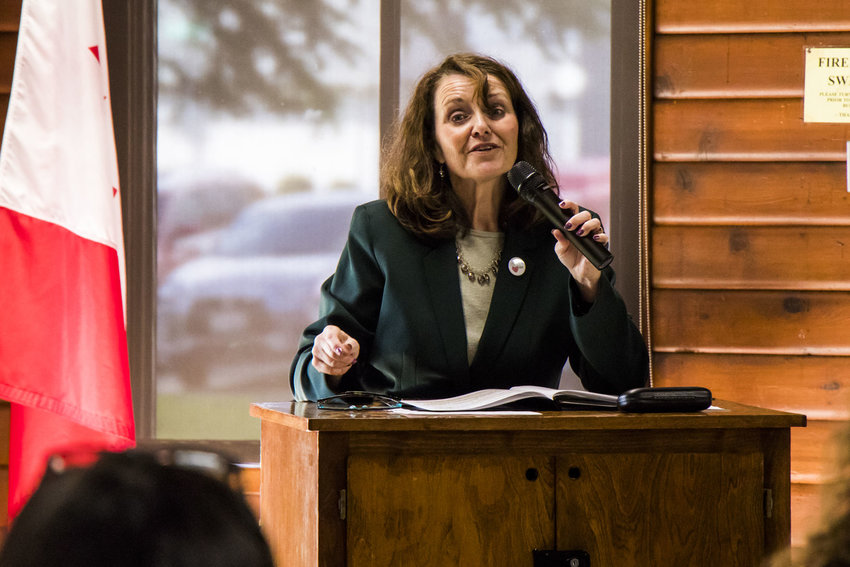 Chehalis City Manager Jill Anderson speaks during a 2019 event in this Chronicle file photo.