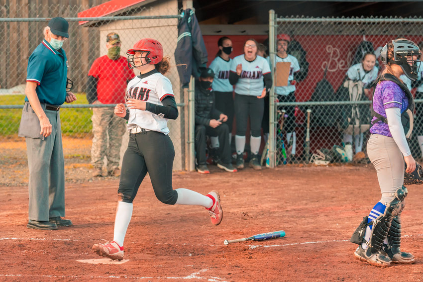 Toledo&rsquo;s Abbie Marcil scores a run during a game against Onalaska on Tuesday.