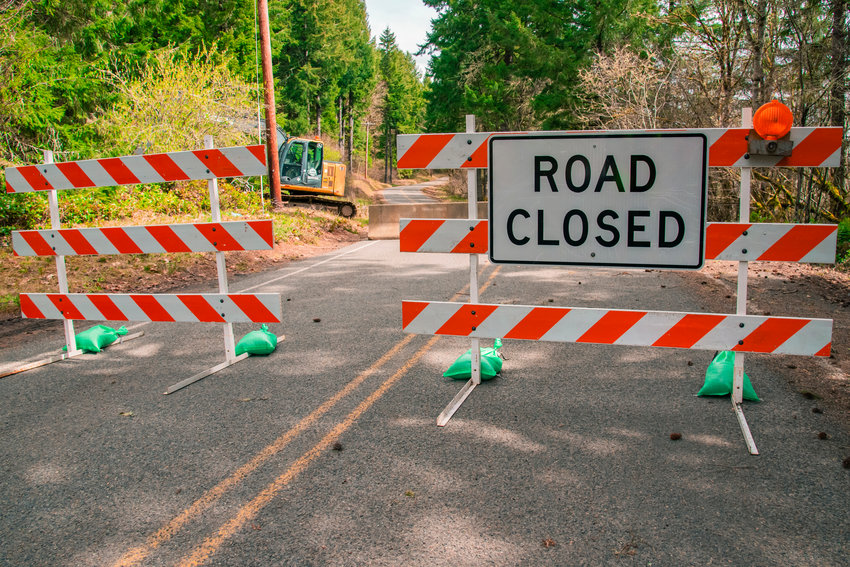 &ldquo;Road Closed&rdquo; signs block Ceres Hill Road on Friday following a landslide in the area.