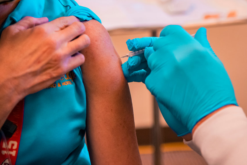 Moderna vaccines are distributed at the Chehalis Tribal Clinic in this file photo.