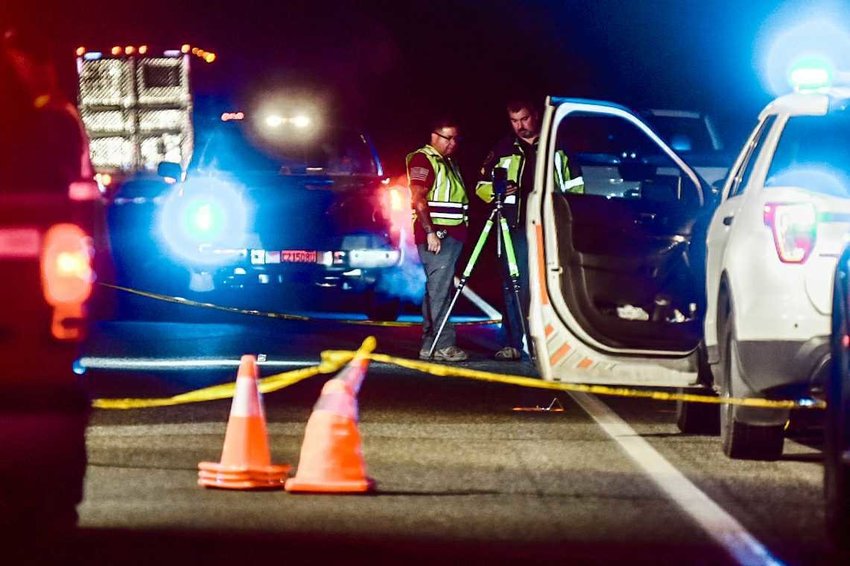 The Region 3 Critical Incident Investigation Team is on the scene of an officer involved shooting in the southbound lane of Interstate 5 near milepost 69 in Lewis County in this 2020 Chronicle file photo.