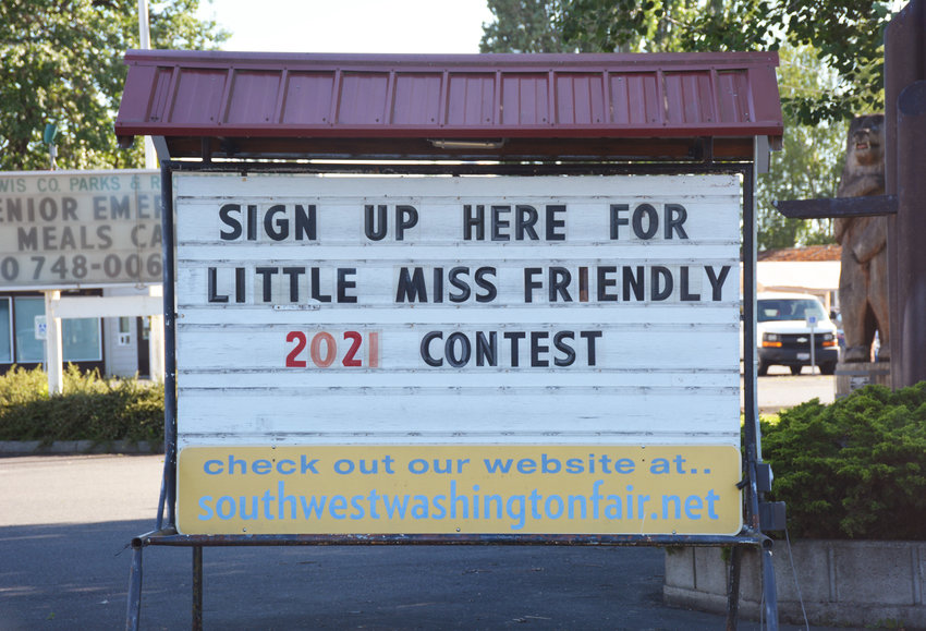 A sign at the Southwest Washington Fairgrounds is seen Tuesday afternoon.