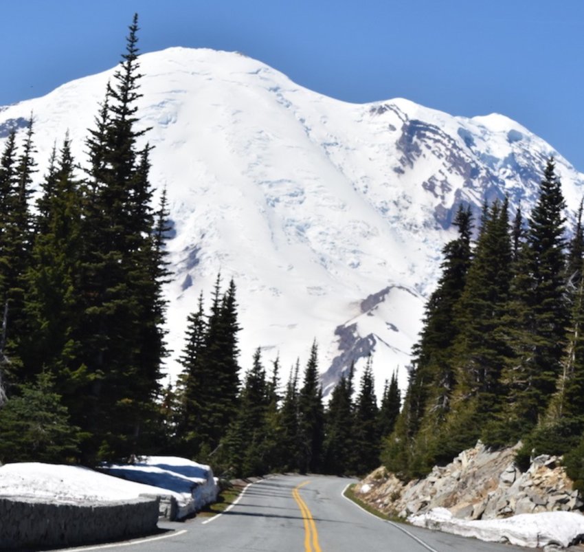 The road to Sunrise is pictured in this photograph provided by Mount Rainier National Park.