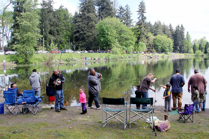 Fort Borst Park Pond is one of four Lewis County lakes and ponds participating in the Washington Department of Fish and Wildlife&rsquo;s annual trout derby that runs until Oct. 31.