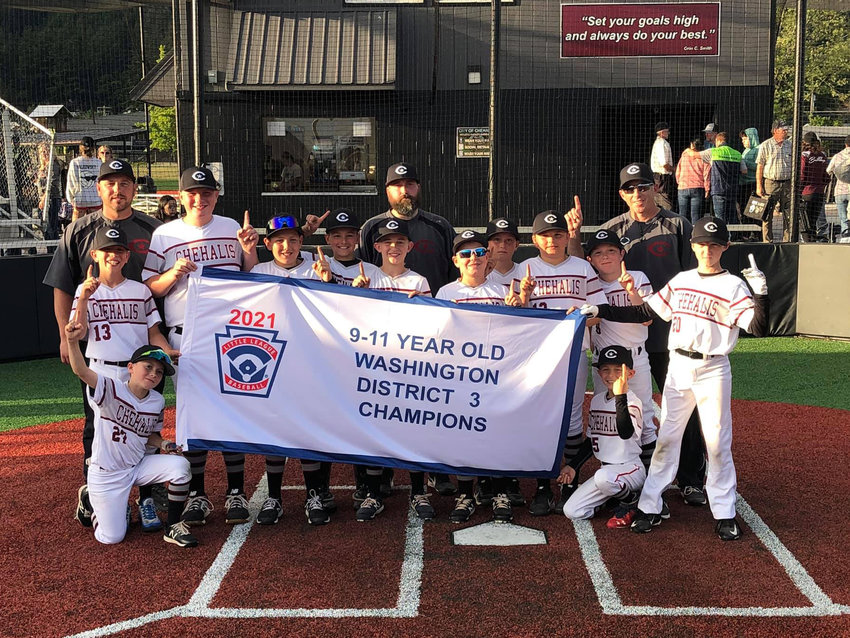 The Chehalis 9-11 Little League baseball team after capturing the District 3 championship with a 5-0 win over Montesano on June 16.