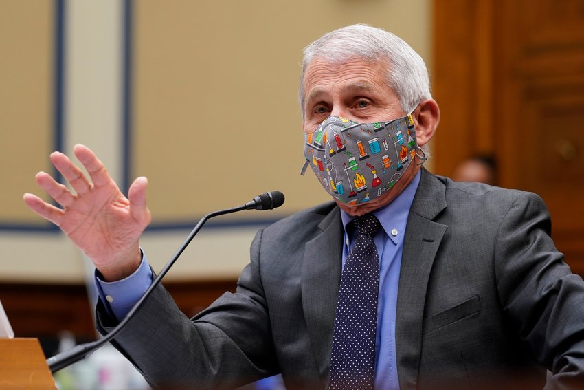 Dr. Anthony Fauci, the nation's top infectious disease expert, responds to a question during a House Select Subcommittee hearing on April 15, 2021, on Capitol Hill in Washington, D.C. (Susan Walsh/Getty Images/TNS)