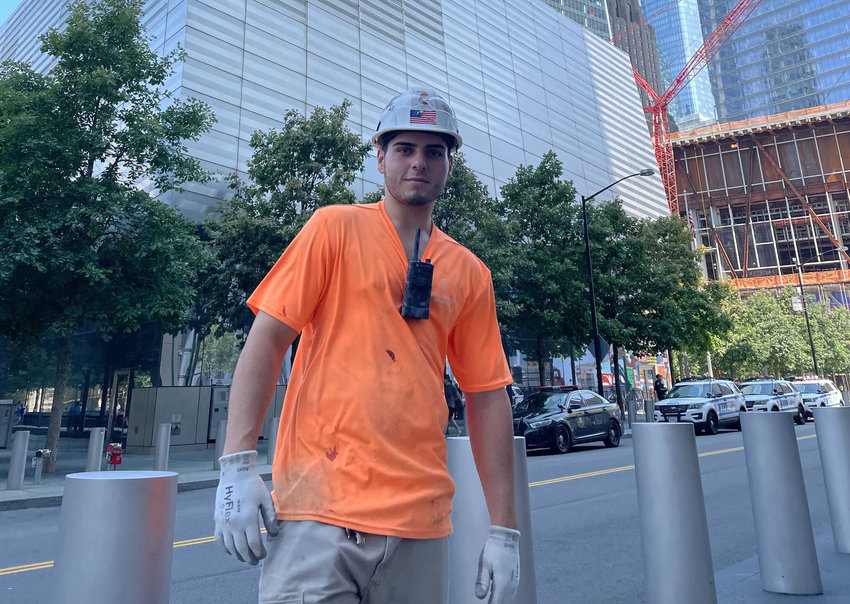 Dominick Domingo, 22, of Staten Island, now works in the shadow of the Freedom Tower as a carpenter. (Brittany Kriegstein/New York Daily News/TNS)