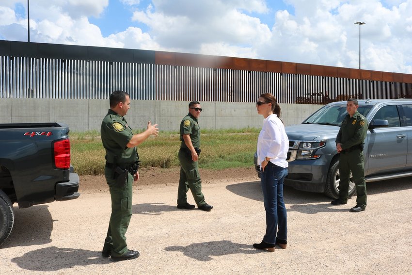 U.S. Rep. Jaime Herrera Beutler speaks to border enforcement officials in Texas during a recent visit to the state.