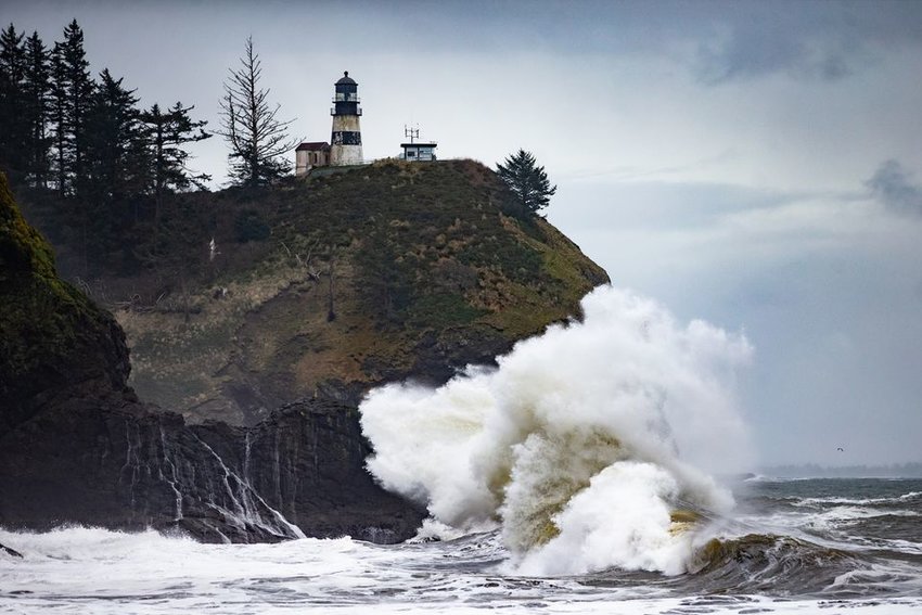Giant king tides and foul weather produced tumultuous waves dozens of feet high that smashed the Oregon and southwest Washington Coast Saturday, Jan. 11, 2020.  The weather attracted storm chasers and photographers. Storm viewers stood through sheets of heavy rain to watch waves crash and beat the shorelines. The stormy weather and heavy surf are expected to continue Sunday. The National Weather Surface warns people to be extra vigilant along the coast. The following photos are taken from Cannon Beach in Oregon and Waikiki Beach on the Long Beach Peninsula in Washington.
