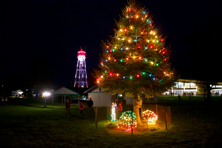 Yelm successfully lights up its Christmas tree at a tree lighting event on Friday, Dec. 3 at Yelm City Park, the first of two installments of Christmas in the Park.