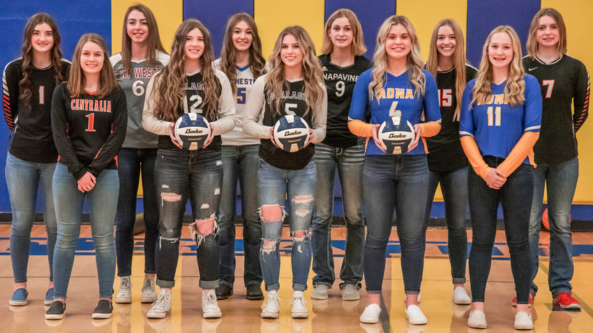 The Chronicle's All-Area Volleyball Team smiles and poses for a photo in Centralia.