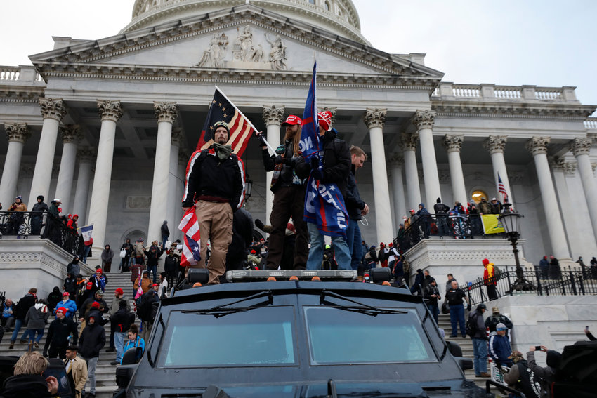 Supporters of President Donald Trump riot at the U.S. Capitol in Washington, D.C., on Wednesday, Jan. 6, 2021. (Yuri Gripas/Abaca Press/TNS)