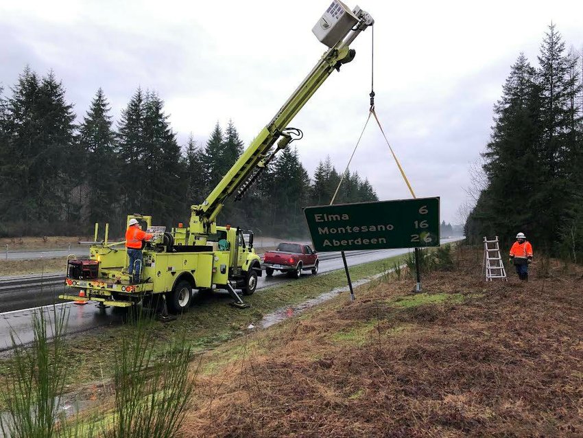 The Washington State Department of Transportation removes the guide sign that helps westbound drivers on Highway 8 know how much farther they are from Elma, Montesano and Aberdeen. The late-Kurt Cobain, who founded Nirvana, made the sign famous. Cobain stood on Nirvana bass player Krist Novoselic&rsquo;s hands and covered the 1 and 2 to make the sign read &ldquo;666.&rdquo;