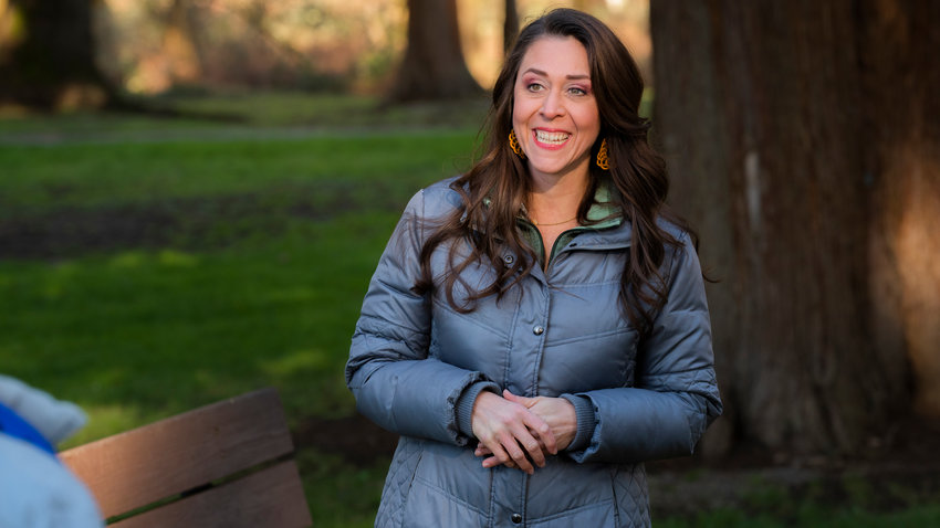 Congresswoman Jaime Herrera Beutler during a visit of Riverside Park in Centralia earlier this year after major flooding.
