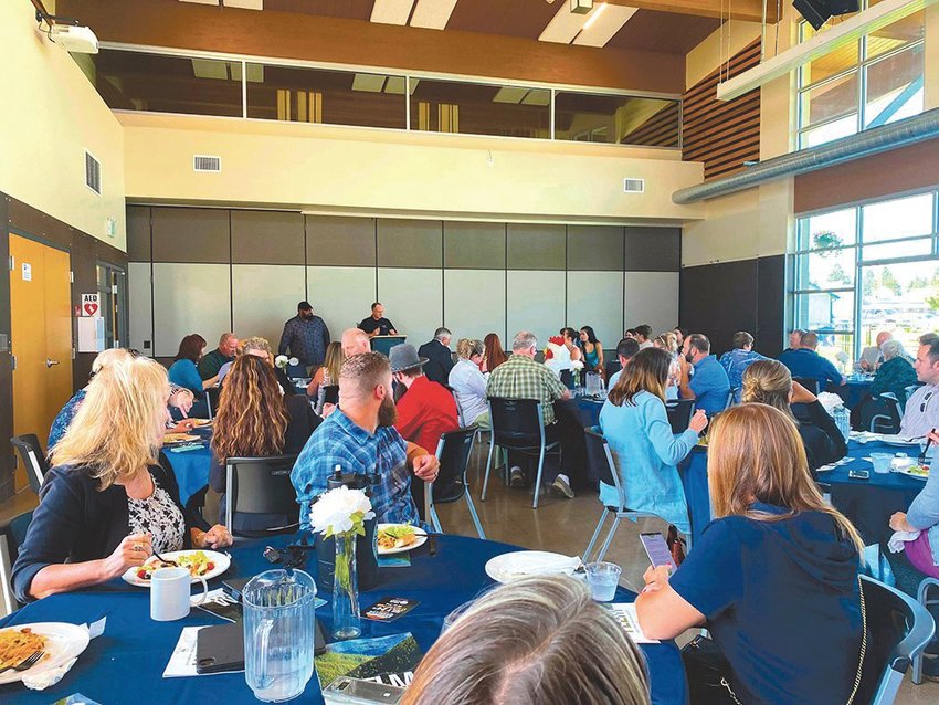The Yelm Chamber of Commerce will host a state of the city address with Mayor Joe DePinto on Tuesday, Feb. 8. In this file photo, the Yelm Chamber of Commerce met in the Yelm Community Center for its Chamber Business Awards.
