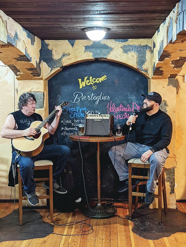 Hogue and Moore performed at Bertoglio&rsquo;s Pizza for Open Mic Night and will be back to perform on Feb. 23.