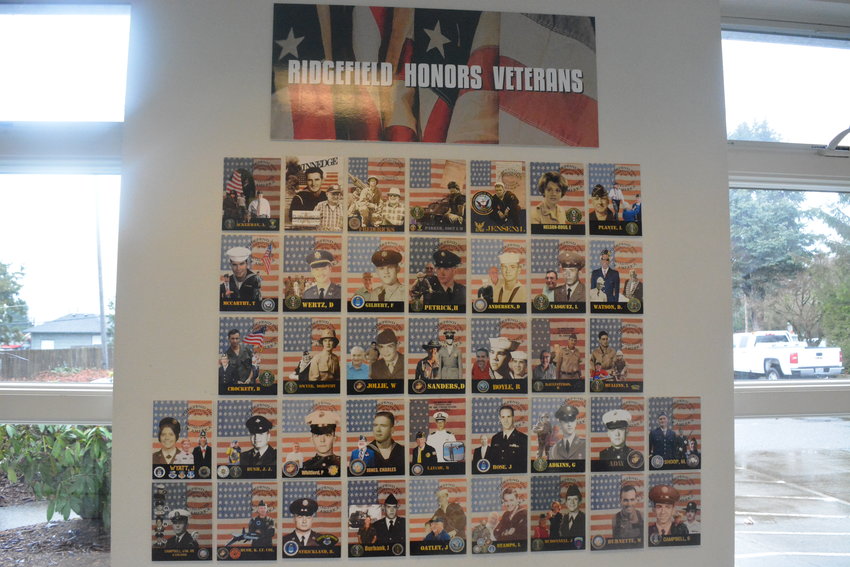 The Ridgefield Post Office has hung photos of area veterans in its lobby to recognize those who have served in the armed forces.