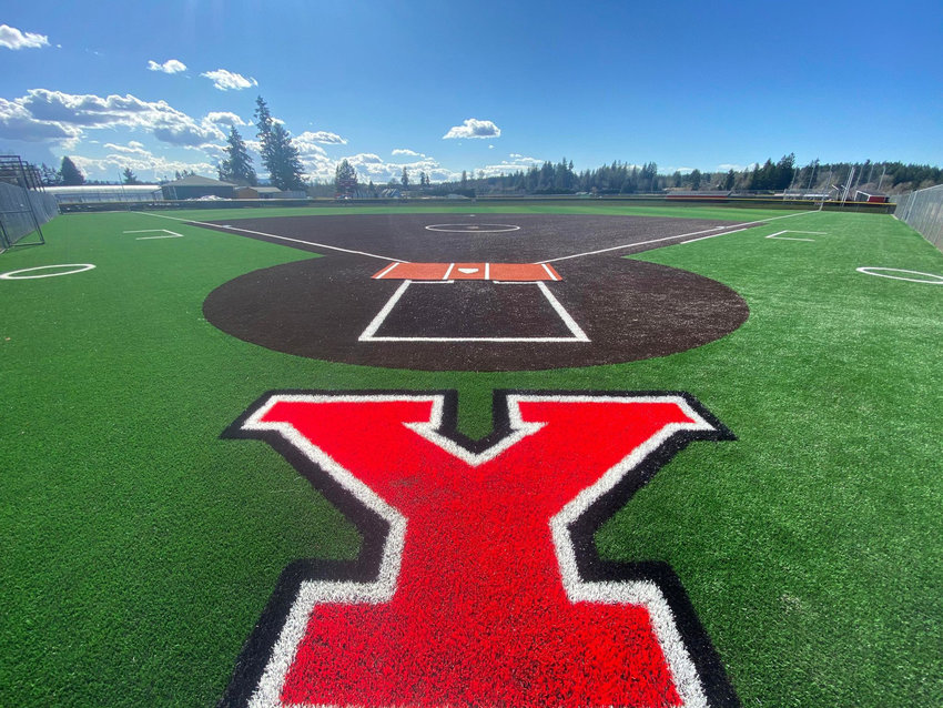 Yelm&rsquo;s new softball field is pictured.