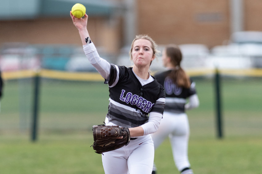Onalaska shortstop Callie Lawrence throws the ball to first against Hoquaiam March 18.