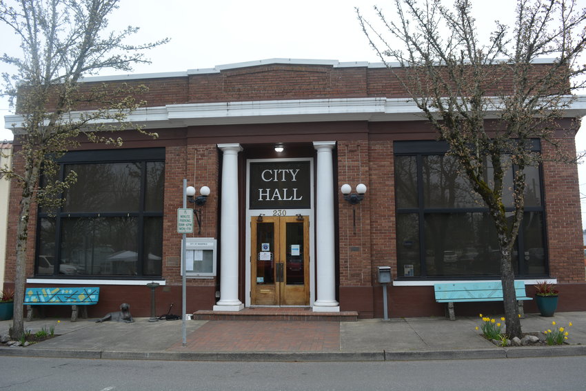 The outside of Ridgefield City Hall, which was originally Ridgefield State Bank, is pictured on March 17.