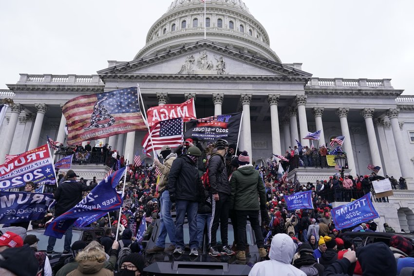 Protesters gather in front of the Capital building on the second day of pro-Trump events on Jan. 6, 2021 in Washington, D.C. (Kent Nishimura/Los Angeles Times/TNS)