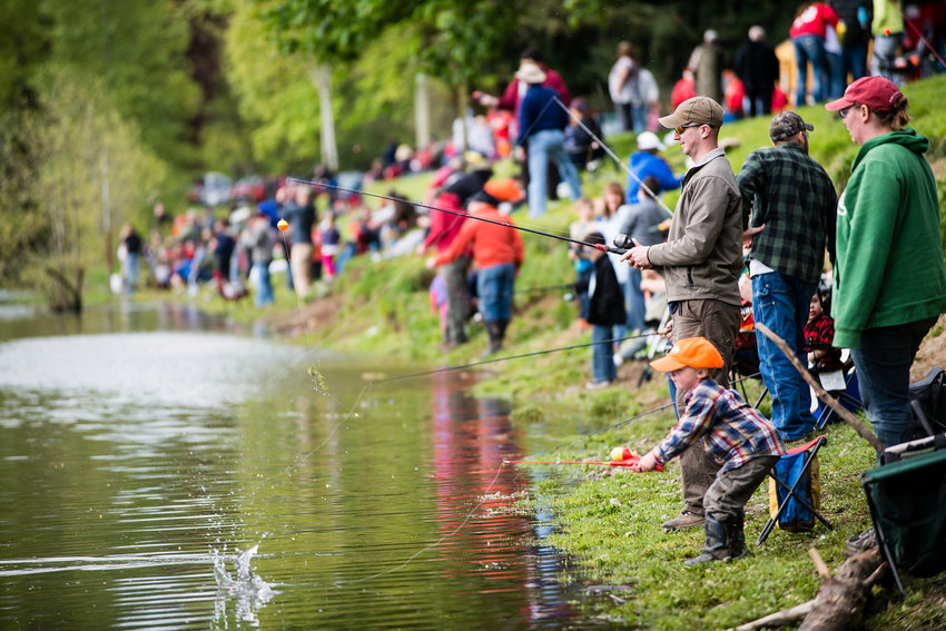FILE PHOTO &mdash;&nbsp;Anglers young and old cast away at Fort Borst Park during the Centralia Lions Club Fishing Derby in 2014 in Centralia.