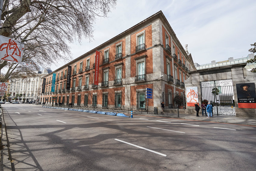 General view of the Thyssen-Bornemisza  Museum and Paseo del Prado on March 12, 2020, in Madrid, Spain. (Carlos Alvarez/Getty Images/TNS)