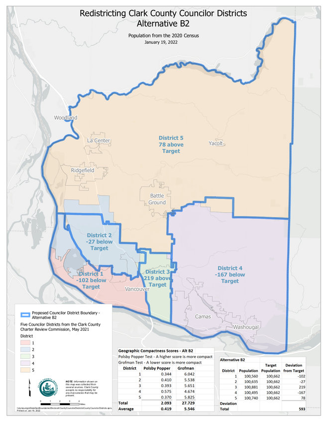 A public hearing will be held on the Clark County Council&rsquo;s redistricting map, dubbed &ldquo;B2,&rdquo; on April 27 before it is voted on for approval.