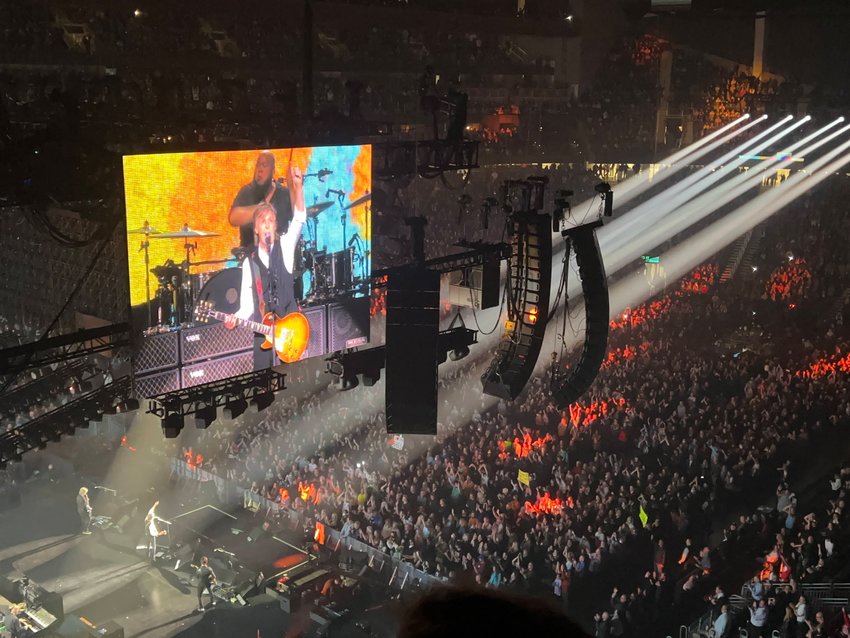 Paul McCartney performs at Climate Pledge Arena on May 2, 2022. The second stop on his &ldquo;Got Back&rdquo; tour ran nearly three hours, with songs from the Beatles, Wings and McCartney&rsquo;s solo career.