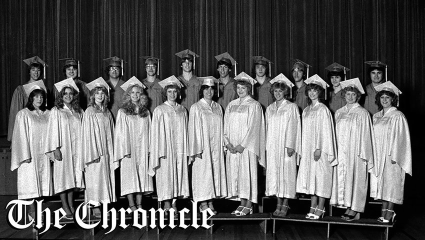 Pe Ell School graduates are pictured May 4 1982, in this photograph from The Chronicle&rsquo;s archives.