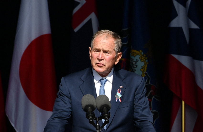 Former President George W. Bush speaks during a 9/11 commemoration at the Flight 93 National Memorial in Shanksville, Pennsylvania, on Sept. 11, 2021. (Mandel Ngan/AFP/Getty Images/TNS)