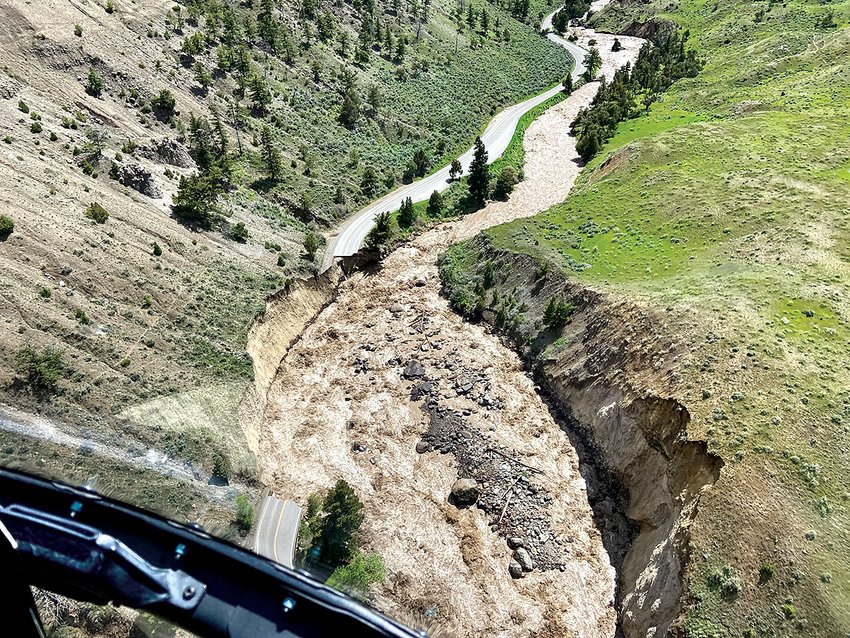 Yellowstone National park shared this photograh and message Tuesday.  &ldquo;Aerial assessments conducted Monday, June 13, by Yellowstone show major damage to multiple sections of road between the North Entrance (Gardiner, Montana), Mammoth Hot Springs, Lamar Valley and Cooke City, Montana, near the Northeast Entrance.&rdquo;