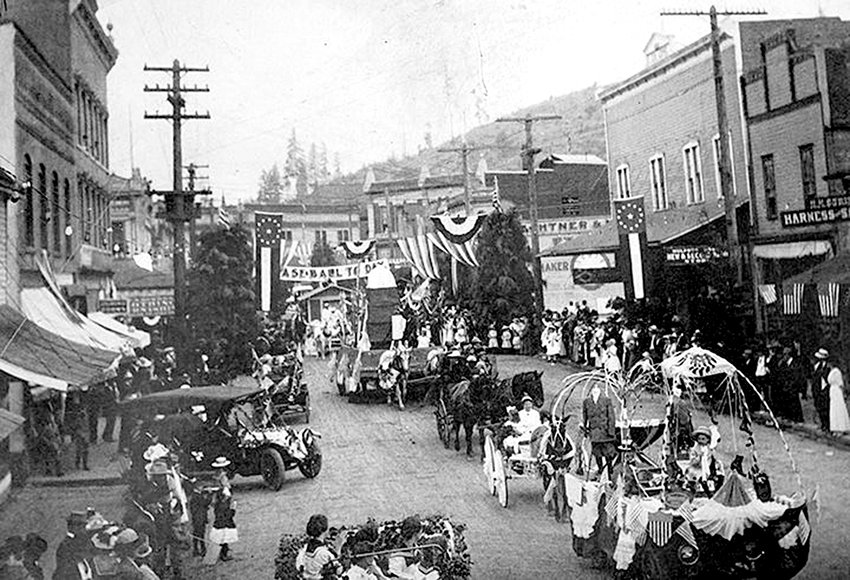 The Fourth of July parade is pictured in 1911 in downtown Chehalis.
