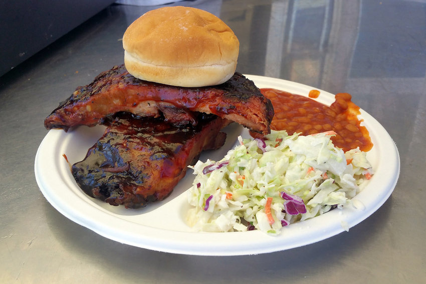 A rib plate from Izzy&rsquo;s Bar-B-Que is pictured at the Southwest Washington Fair in this Chronicle file photo.