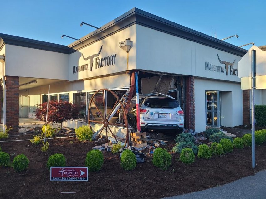 A vehicle crashed into the Margarita Factory in Battle Ground on Wednesday, July 13.