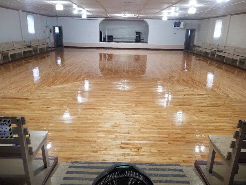 The newly finished dance floor of Swede Hall is pictured in this photograph shared by the Rochester Citizens Group in January.