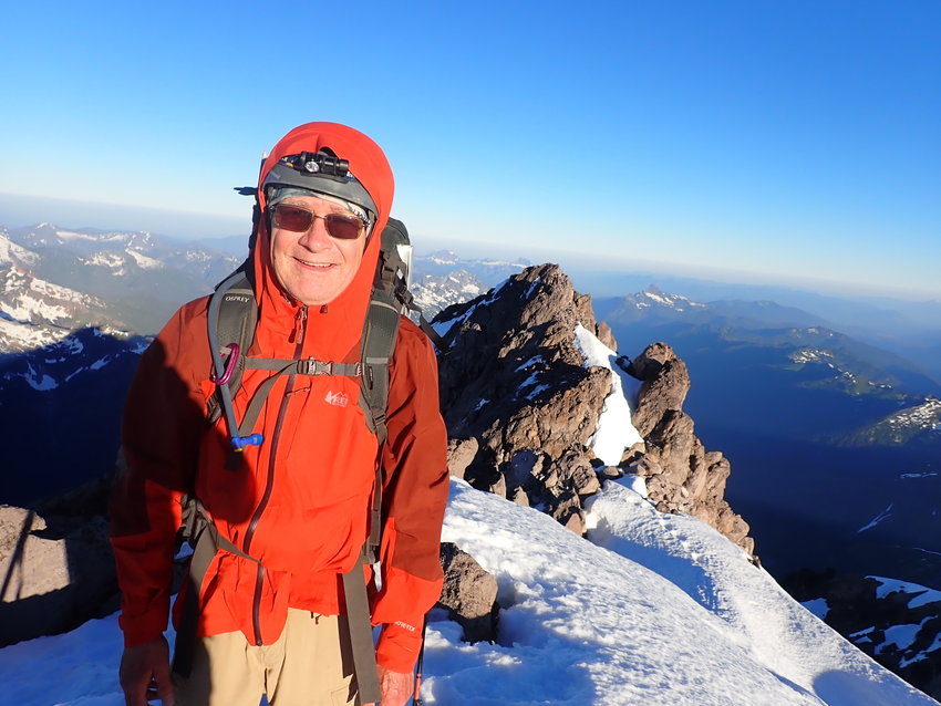 Neal Kirby is pictured after reaching the summit of Glacier Peak.