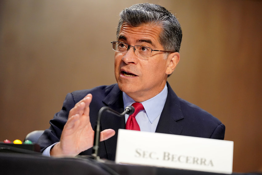 Secretary of Health and Human Services Xavier Becerra on Capitol Hill in a Sept. 30, 2021, file photo in Washington, D.C. (Greg Nash/Pool/Getty Images/TNS)