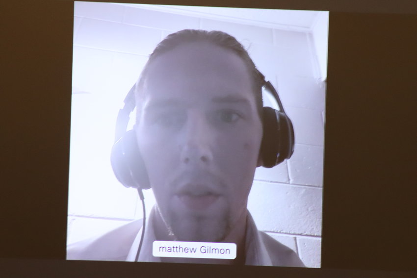 Matthew Cole Gilmon, 29, of Chehalis, appears virtually in Lewis County Superior Court on Tuesday.