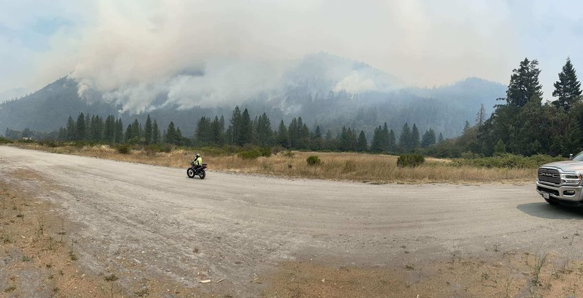 A cluster of fires burning in steep and dry terrain in Northern California has spread to more than 1,100 acres, forcing evacuations in rural areas of Trinity and Humboldt counties. (U.S. Forest Service Basho Watson Parks/TNS)